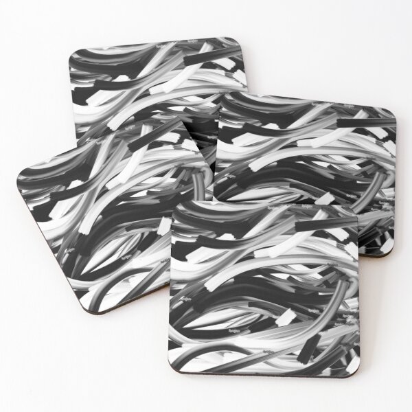 Item preview, Black & White Strips Abstract Art designed and sold by Grafititee.