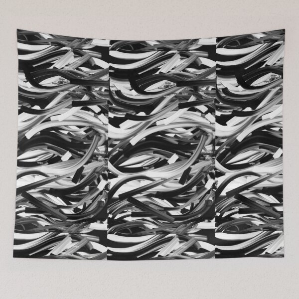 Item preview, Black & White Strips Abstract Art designed and sold by Grafititee.