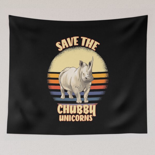 Item preview, Save The Chubby Unicorns Retro Vintage Rhino designed and sold by Ibu83.