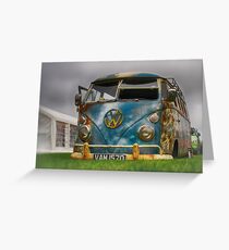 The 'BENCH Jeans' Vw Split Screen custom Van - Head on Greeting Card