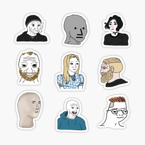 Doomer Wojak Meme Sticker Bundle Meme Sticker Vinyl 