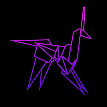 Artwork thumbnail, Retro Blade Runner Origami Unicorn by haz5077