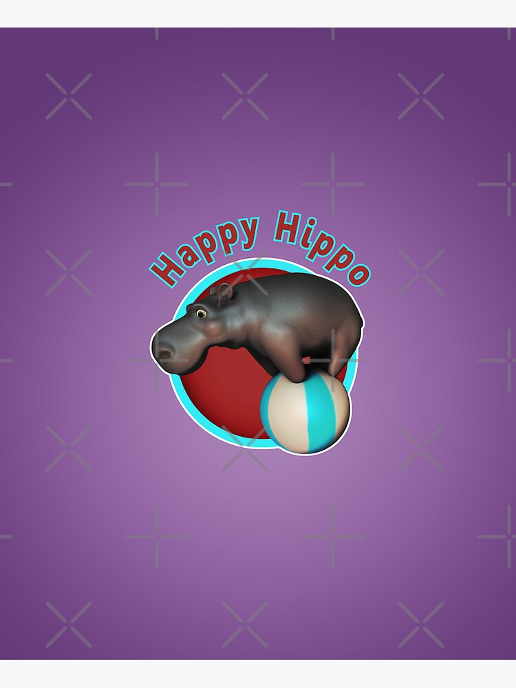 "Happy Hippo Tumbler" Poster for Sale by crouchingpixel Redbubble