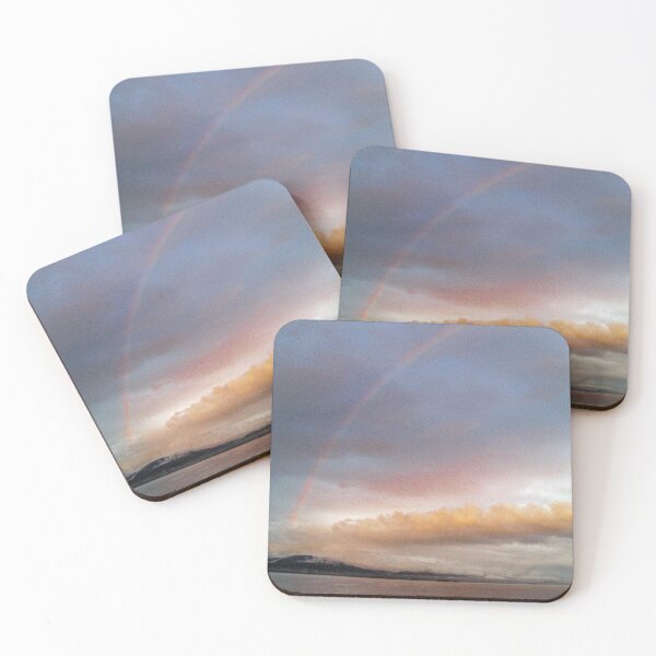 Item preview, Rainbow sunset over a cloudy sky and an Alaskan sea designed and sold by SarahStephensPh.