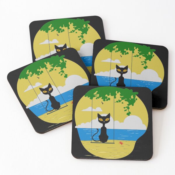 Item preview,  Black Cat sitting on the swings chilling with carbs  designed and sold by minstore.
