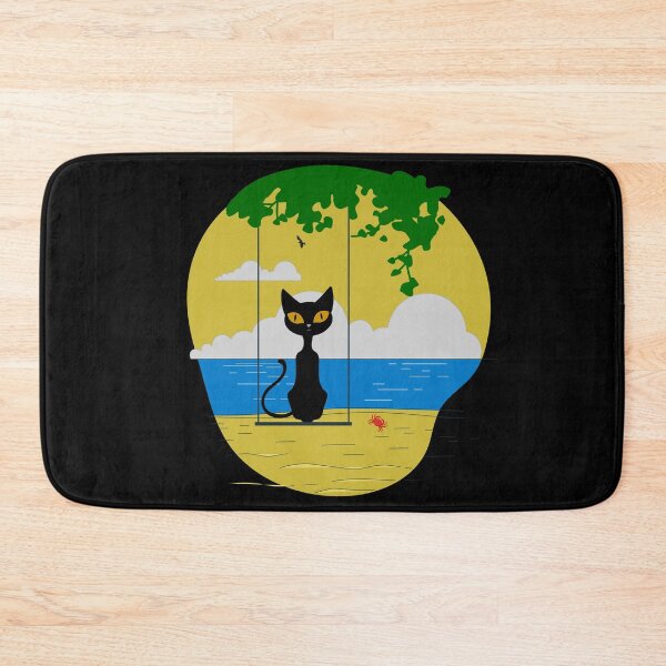 Item preview,  Black Cat sitting on the swings chilling with carbs  designed and sold by minstore.