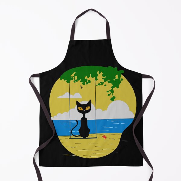 Item preview,  Black Cat sitting on the swings chilling with carbs  designed and sold by minstore.