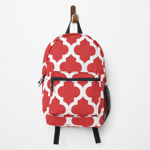 Item preview, Moroccan Quatrefoil Lattice Pattern Red & White designed and sold by tonymagnerart.