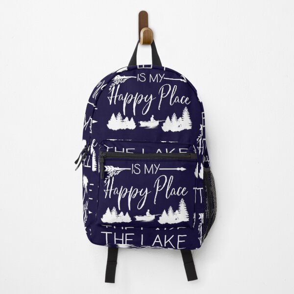 Item preview, Boating Fishing Tree Lake Happy Place Quote Gift designed and sold by Sandra78.