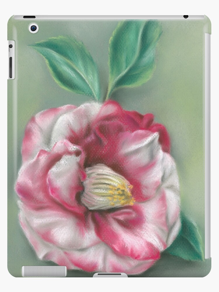 Funda y vinilo para iPad «Flor de camelia roja y blanca» de MMAndersonArt |  Redbubble