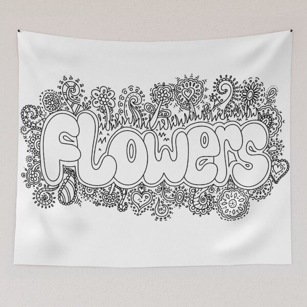 Item preview, Flowers doodle (Black and white) designed and sold by YippeeYay Doodles.