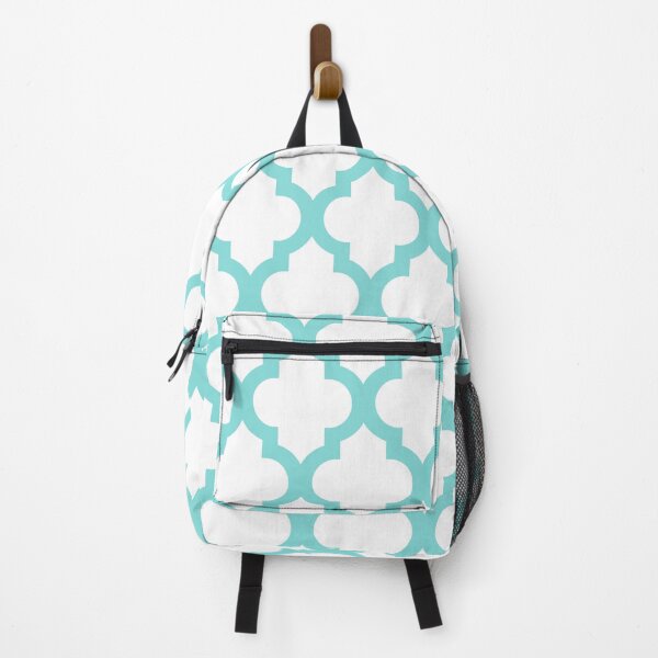 Item preview, Moroccan Quatrefoil Lattice Pattern Aqua & White designed and sold by tonymagnerart.