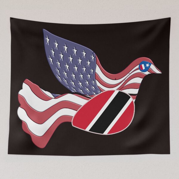 Artikelvorschau, ADLERSCHILDFAHNE DER USA UND TRINIDAD UND TOBAGO TRINIDADIER AMERIKANER entworfen und verkauft von Ralek.