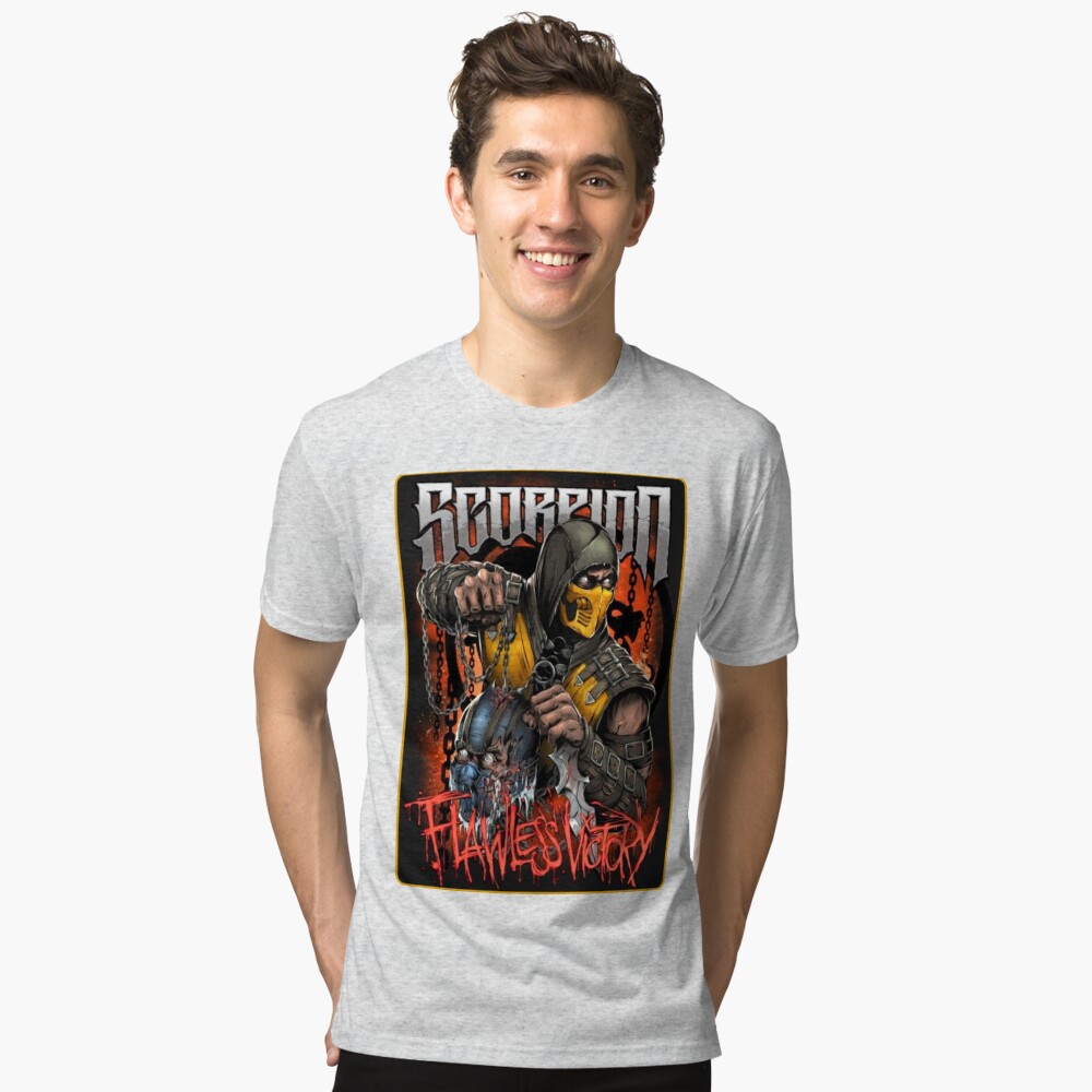 Mortal Kombat Flawless Victory Scorpion Game T Shirt Please look at desc