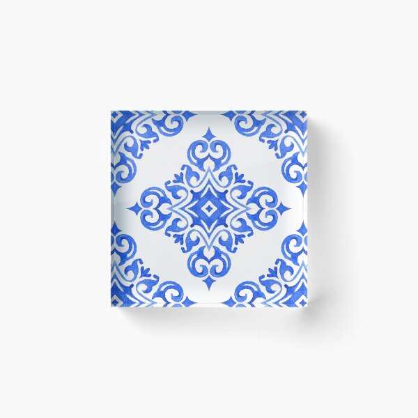 Item preview, Blue and White Tile designed and sold by indiebeetees.
