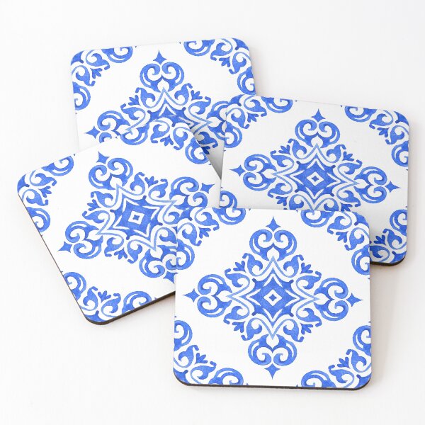 Item preview, Blue and White Tile designed and sold by indiebeetees.