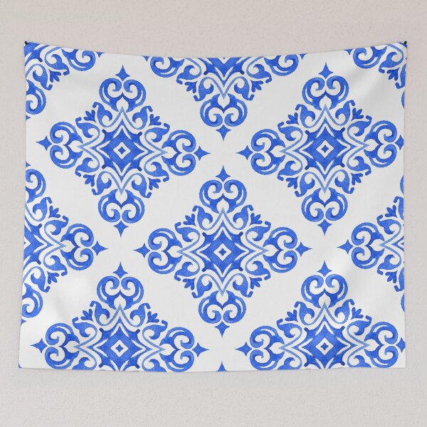 Item preview, Blue and White Tile designed and sold by indiebeetees.
