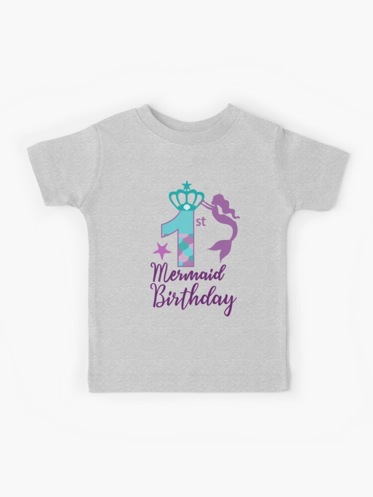 Mermaid 1st Birthday Kids T Shirt for Sale by THESMILESHOP Redbubble