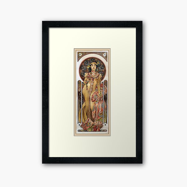 Alphonse Mucha - Elegant Woman Framed Art Print
