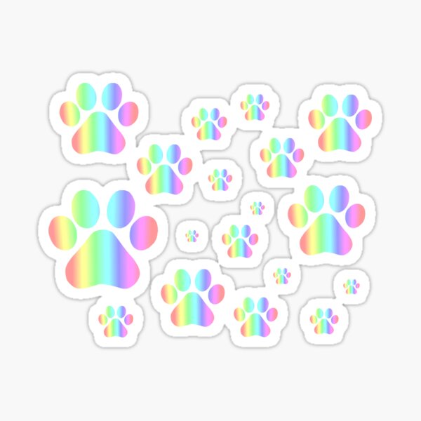 Item preview, Pastel Rainbow Pawprint Pattern  designed and sold by Deborah Camp.