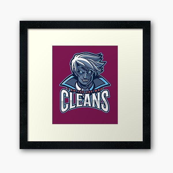 The One Who Cleans, Zombie, Vampire, Cleaning Humor Framed Art Print