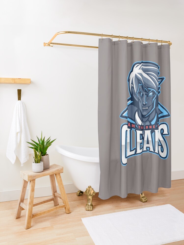 Alternate view of The One Who Cleans, Zombie, Vampire, Cleaning Humor Shower Curtain