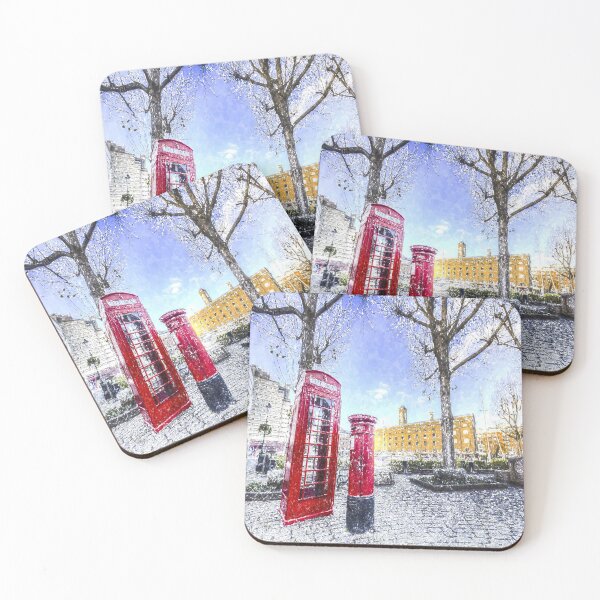 Item preview, Post Box Phone Box London Art designed and sold by Londonimages.