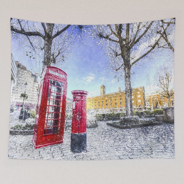 Item preview, Post Box Phone Box London Art designed and sold by Londonimages.