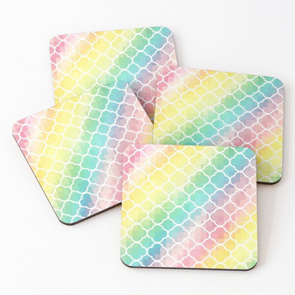 Item preview, Rainbow Quatrefoil Pixels designed and sold by 2sweetsDesign.
