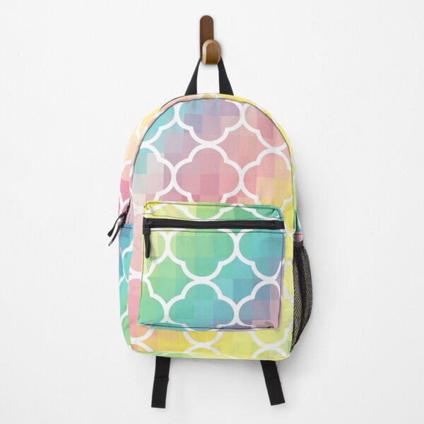Item preview, Rainbow Quatrefoil Pixels designed and sold by 2sweetsDesign.