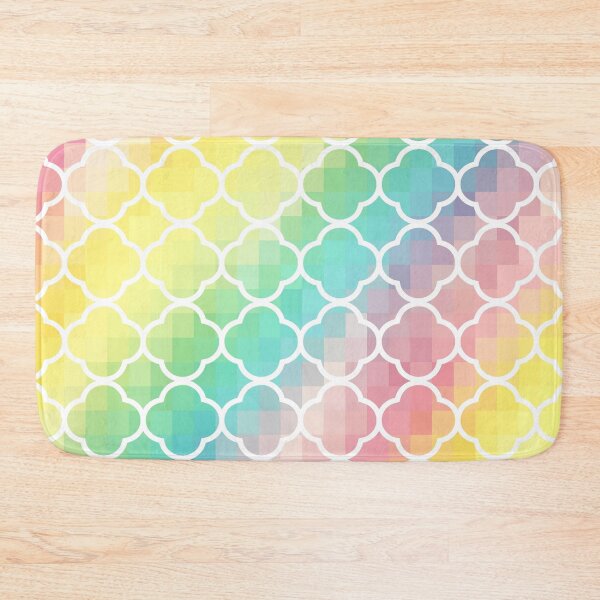 Item preview, Rainbow Quatrefoil Pixels designed and sold by 2sweetsDesign.