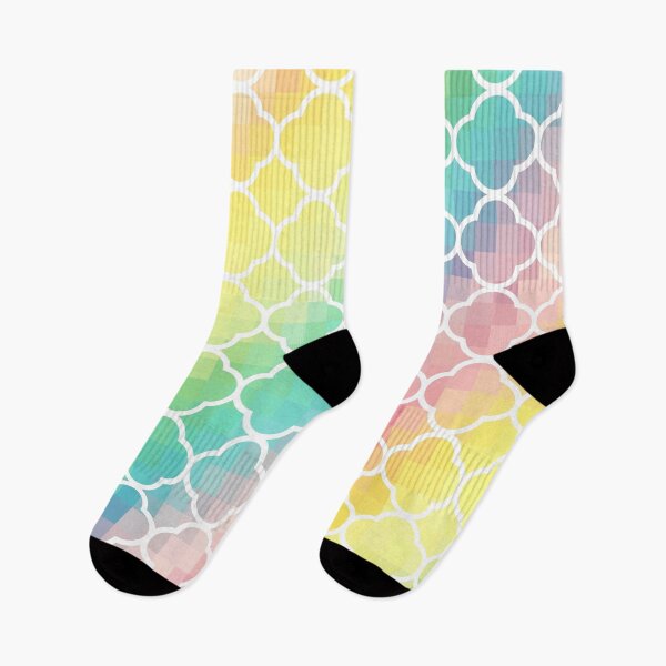 Item preview, Rainbow Quatrefoil Pixels designed and sold by 2sweetsDesign.