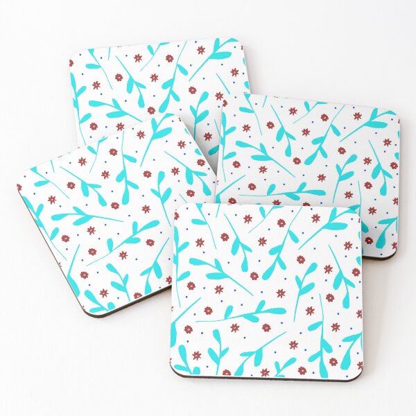 Artikelvorschau, Roter und blauer ditsy Druck entworfen und verkauft von Artsy Corner.