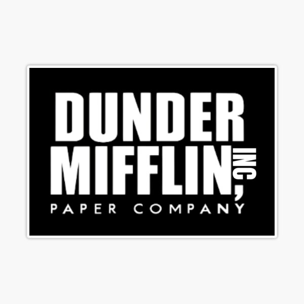 Custom Dunder Mifflin Name Tag Vinyl Sticker 