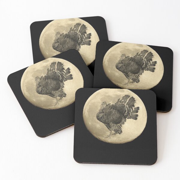 Item preview, Romantic turkey with bat at night in the moonlight designed and sold by BigLoro.