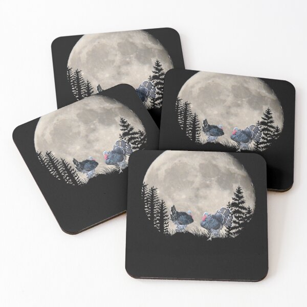 Item preview, Romantic turkey with bat at night in the moonlight designed and sold by BigLoro.