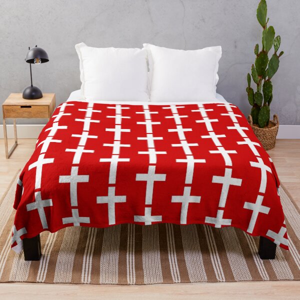 Item preview, Red and White Christian Cross Pattern Christian Crosses designed and sold by Logic72.