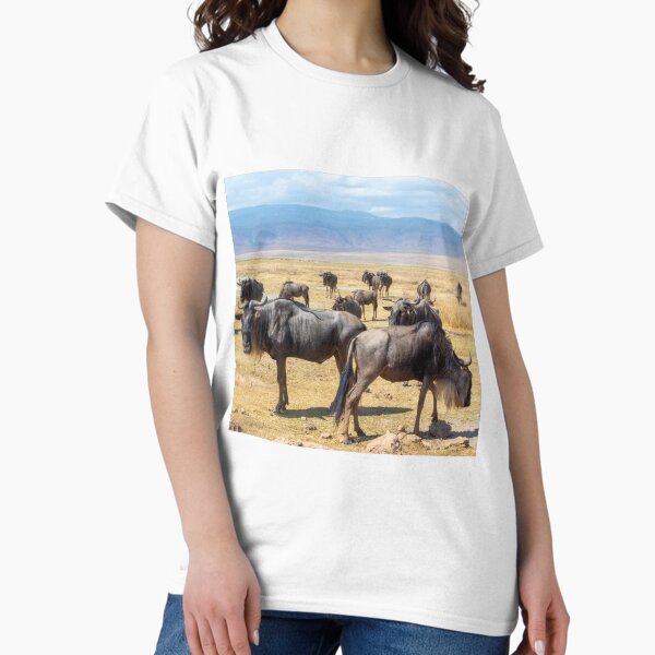 Wildebeest herd at Ngorongoro Crater in Tanzania Classic T-Shirt