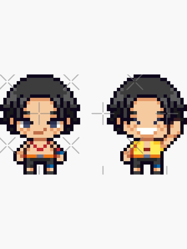 One Piece Portgas D. Ace Pixel Art Sticker for Sale by kobmamba