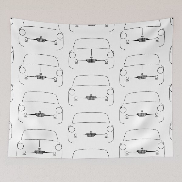Item preview, Autobianchi Bianchina classic car black outline graphic designed and sold by soitwouldseem.