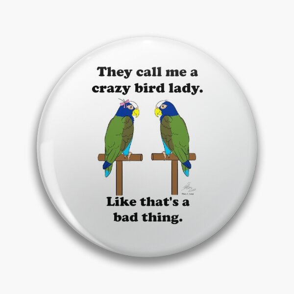 Item preview, Crazy Bird Lady with White Capped Pionus designed and sold by Laughing Parrot Studio.