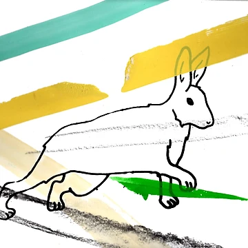 Artwork thumbnail, Stripes and Running Rabbit by missmann