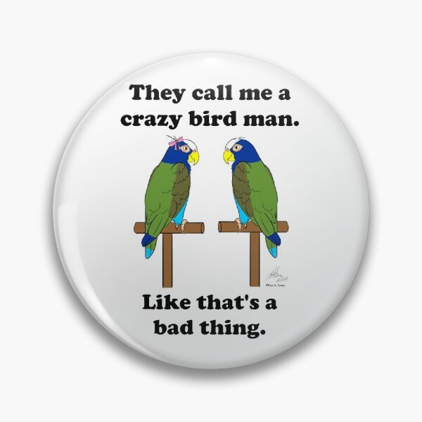 Item preview, Crazy Bird Man with White Capped Pionus designed and sold by Laughing Parrot Studio.