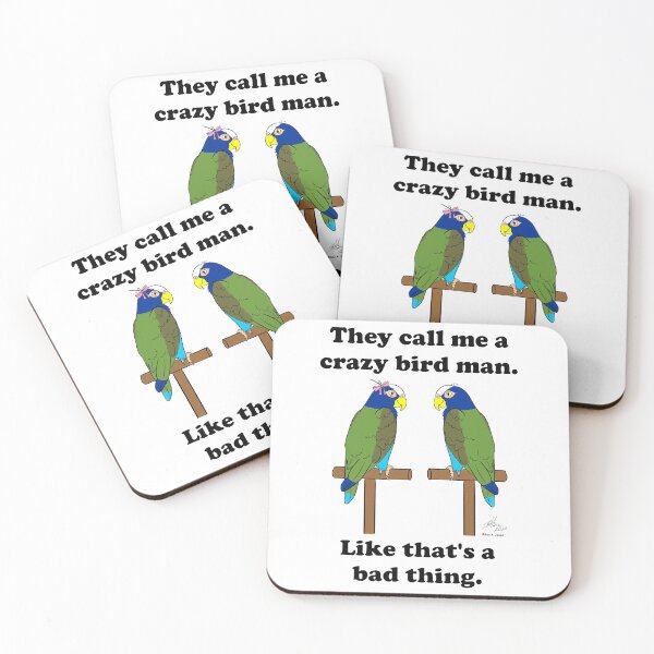 Item preview, Crazy Bird Man with White Capped Pionus designed and sold by Laughing Parrot Studio.