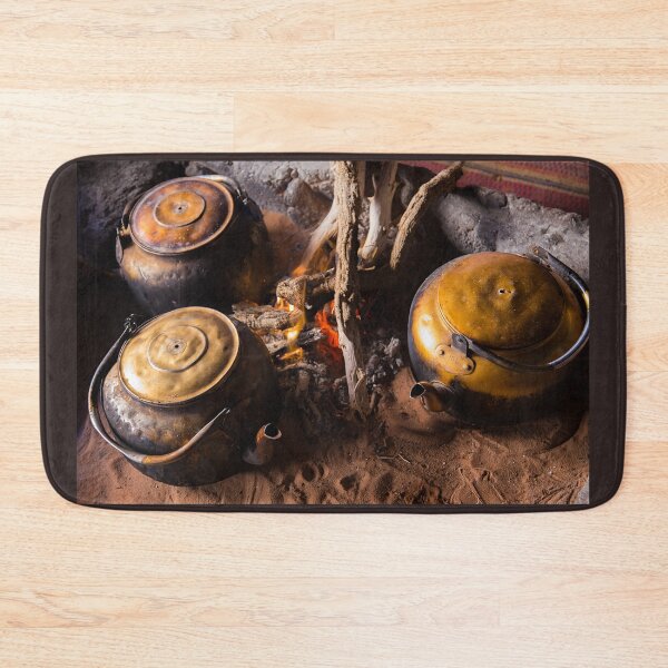 Item preview, Jordan. Wadi Rum. Bedouin Camp. Tea Kettles on an Open Fire. designed and sold by vadim19.