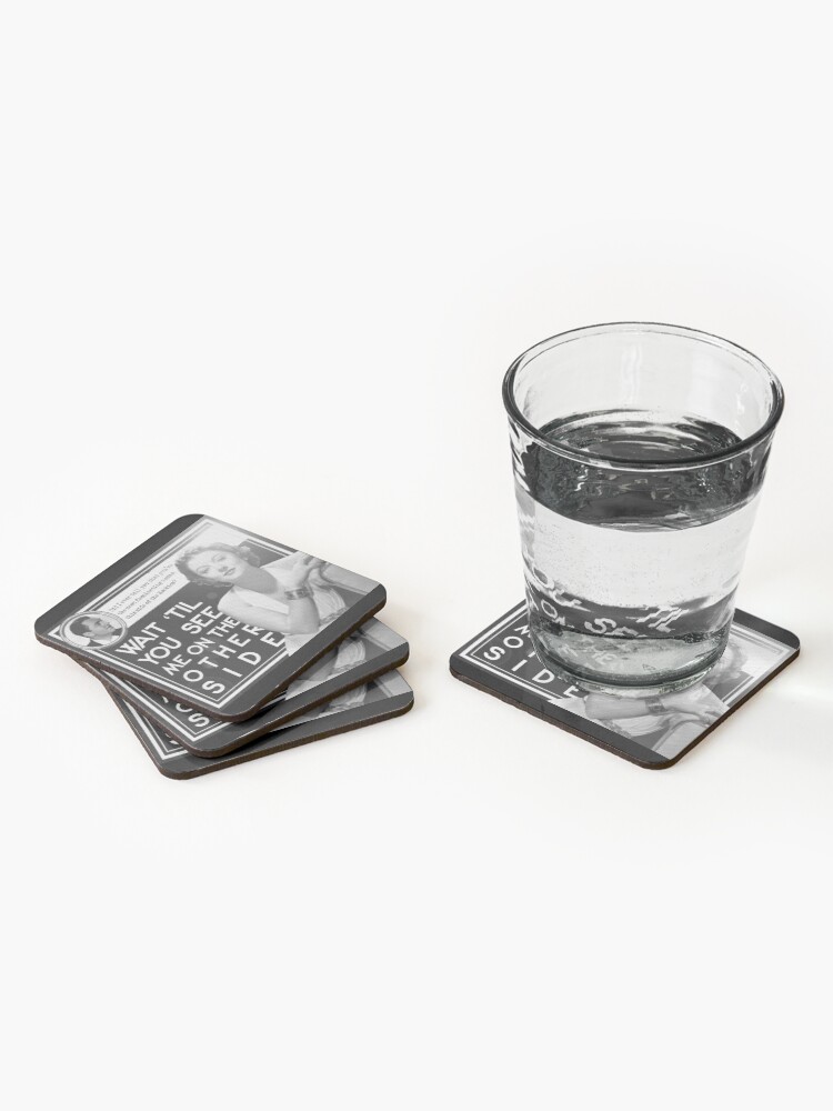 Thumbnail 2 of 5, Coasters (Set of 4), Nora Charles and Nick Charles - Thin Man Quote This Side of the Rockies designed and sold by elevens.