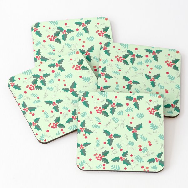 Item preview, Pastel Holly Christmas Pattern designed and sold by CaitlinCerys.