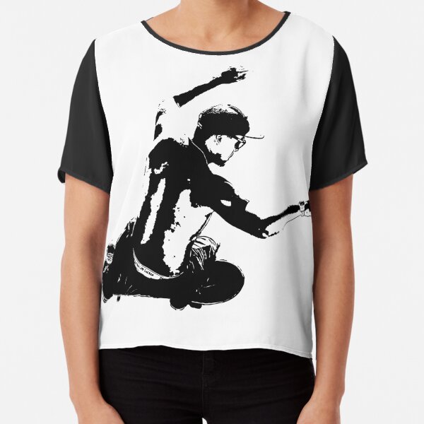 Skateboarding_Stencil_009 Chiffon Top