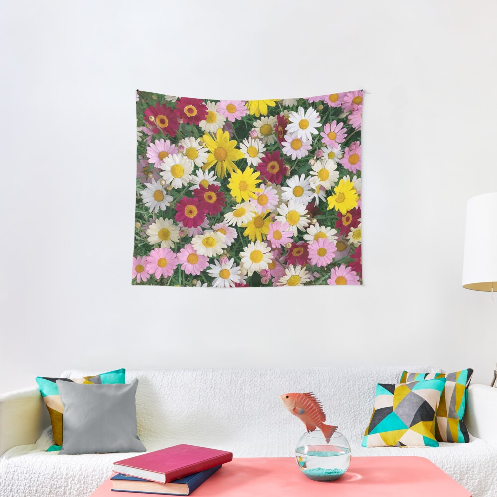 Coloured Daisy Flowers Tapestry