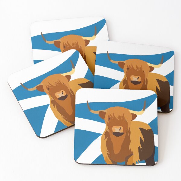 Item preview, Highland Cow + Scottish Flag designed and sold by pomandbat.